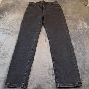 Express Slim Ankle Super High Rise Jeans Washed Black Womens 8R Stretch Denim